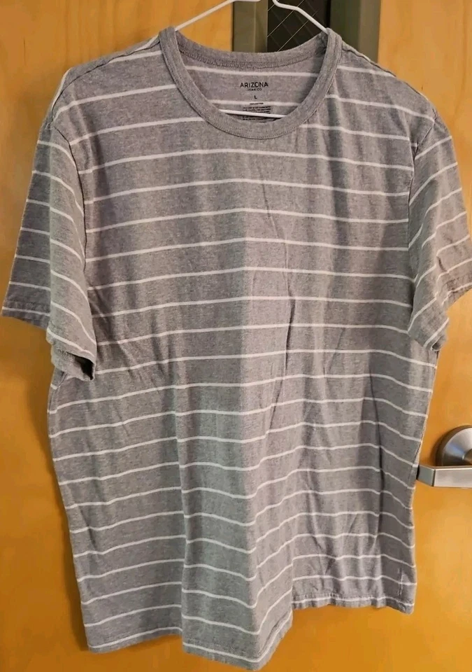 Camiseta a rayas grises talla grande de Arizona para hombre Foto 1 de 1