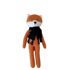 Knitted Rattle Fox Soft Toy Orange 10"/25cm ES Kids - Picture 1 of 3