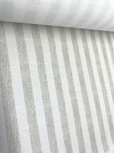 8.9 metres beige stripe upholstery fabric FREE POSTAGE - Picture 1 of 4