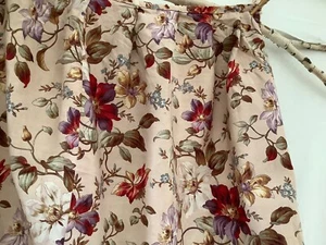 Antik Mitte 19. Jahrhundert französischer Baumwollstoff Vorhang Panel Floral lila - Bild 1 von 19