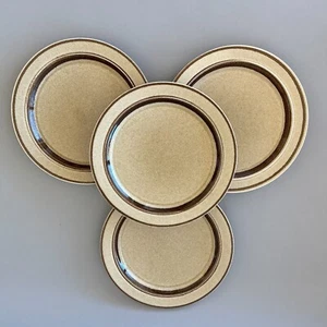 Vintage 4 Shenango 9" Luncheon Plates SHO68 Restaurant Ware Tan Speckled 1970s - Picture 1 of 13