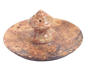 Domed Soapstone Incense Stick Holder  (T39) - Picture 1 of 1