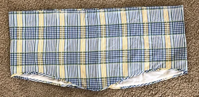 Waverly Cenefa Ventana Cortina Topper Azul Amarillo Cuadros Vieira 17"x78" Usado Foto 1 de 4