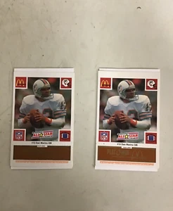 1986 MCDONALDS ALL STAR TEAM DAN MARINO ORANGE SCRATCH OFF CARD SET OF 2 - Picture 1 of 2