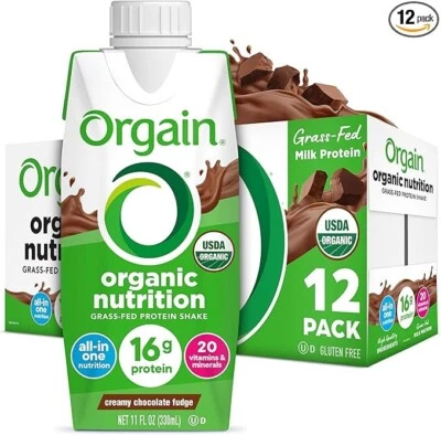 Batido nutricional orgánico Orgain reemplazo de comida cremoso chocolate dulce de azúcar Foto 1 de 4