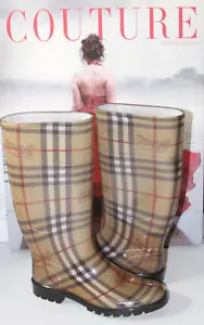 Burberry Haymarket Check Rain Boots Sz 36 EU / 6 US #81 * - Picture 1 of 13