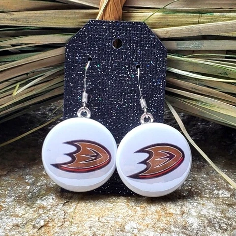 Anaheim Ducks Earrings NHL Hockey The Mighty Ducks of Anaheim Souvenir Dangle Cover