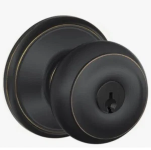 Schlage F51A GEO 716 C Locking Keyed Entry Door Knob - Picture 1 of 12