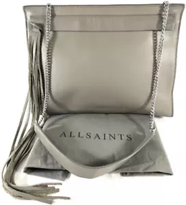 ALL SAINTS Gray Cow Leather Kyo Shoulder Bag - Picture 1 of 18