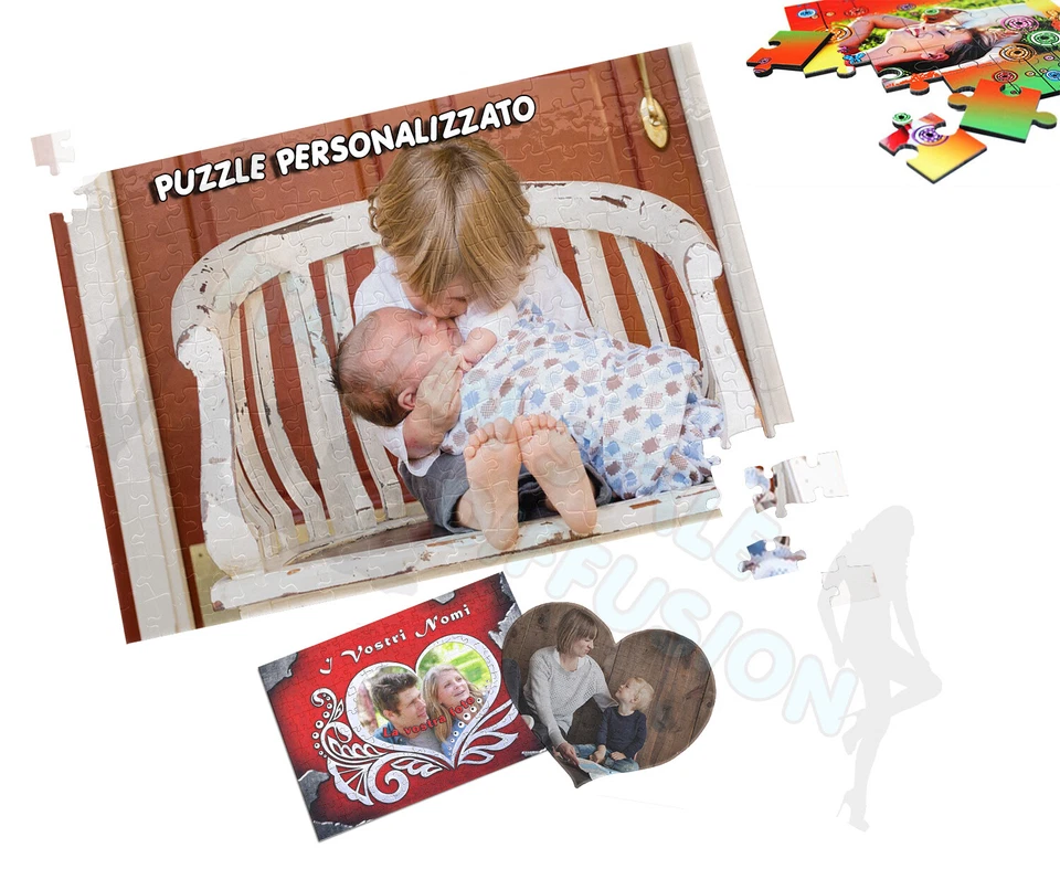 PUZZLE PERSONALIZZATO STAMPA PERSONALIZZATA A4 QUADRO TASSELLI FOTO BIMBO - Immagine 1 di 1