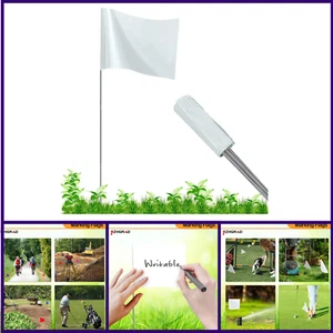 100Pack White Marking Flags16x4x5 Inch Marker Flags Use for Yard & Lawn Boundary - Picture 1 of 7