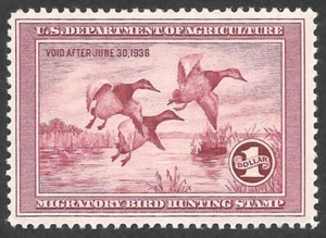 MNH 1935 Scott #RW2** Federal Duck Stamp/PF Certificate, cv $700 - Picture 1 of 3