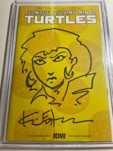 TMNT #1 - RARE APRIL O'NEIL Sketched and Signed by Kevin Eastman w/ COA LTD 250!