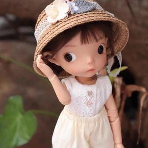 Full Set RouRou 1/6 BJD Doll Face Makeup Eyes Lovely Cartoon Girl w/ Clothes Wig - Picture 1 of 14