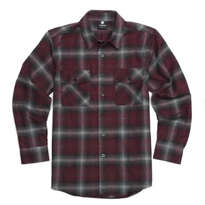 Camisa informal de franela a cuadros gris/rojo con botones de franela gris/rojo 5H (3XL-5XL) YAGO para hombre - Imagen 1 de 3
