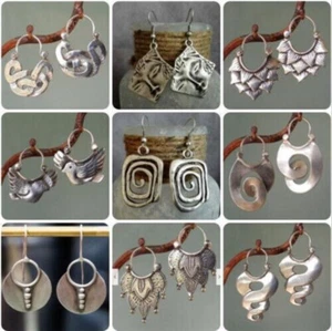Vintage 925 Silver Women Ear Hook Earrings Drop Dangle Wedding Jewelry Gifts - Picture 1 of 59