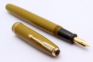 Guider Ebonite Handmade Fountain Pen Olive Green Color Vintage New Old Stock
