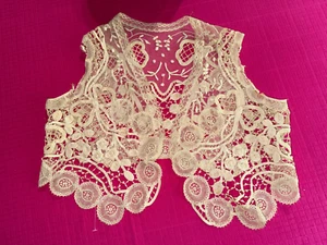 Boléro , haut époque 1900 en dentelle irlandaise - Picture 1 of 11