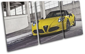 Alfa Romeo 4C Spyder Exotic Sports Cars TREBLE CANVAS WALL ART Picture Print - Picture 1 of 1
