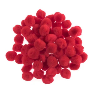 Trimits Pom Poms 1.3cm Red - Pack of 100 - Picture 1 of 1