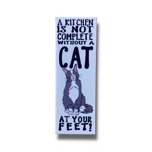 Tuxedo Cat Kitchen Magnet Pet Portrait Decor Gift 1.5x4.5" Handmade - Picture 1 of 7