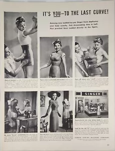 Singer Sewing Centers 1941 anuncio vintage Its you to the last curve - Imagen 1 de 1
