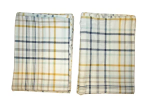 Juego de funda de almohada estándar Mainstays microfibra a cuadros a rayas blanco amarillo azul - Imagen 1 de 8