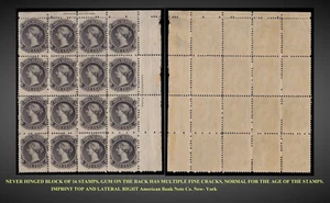 1863 NOVA SCOTIA Q.VICTORIA 1C NEGRO NH NEGRO 16 IMPRESIÓN ESQUINA SCT8 SG.18 - Imagen 1 de 1