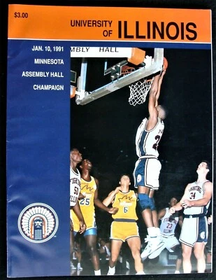 JAN 10, 1991 ILLINOIS FIGHT. ILLINI V. MINNESOTA GOPHERS BASKETBALL GAME PROGRAM - Image 1 of 4