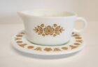 Vintage Pyrex Butterfly Gold Gravy Boat with Underplate