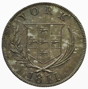 Ficha de chelín de plata Yorkshire York 1811 ganado y peluquero D 80 - Imagen 1 de 5