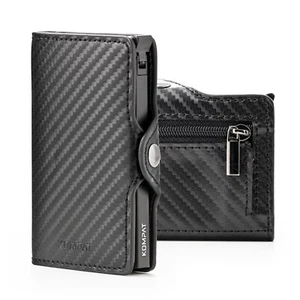 Porta Carte di Credito RFID Portafoglio Uomo Slim Portafoglio Leggero Piccolo - Foto 1 di 8