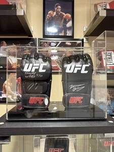 NICK DIAZ NATE DIAZ AUTOGRAPH UFC GLOVES JSA & BECKETT COA IN DISPLAY CASE - Picture 1 of 8