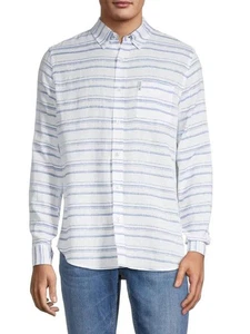 Ben Sherman Mens S Linen Shirt Long Sleeve Button Front Classic Fit White $99 - Picture 1 of 11