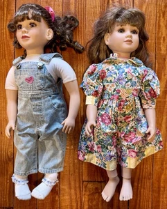 Dos muñecas de cuerpo suave My Twinn 23" raras de colección - Heather & Sarah - Imagen 1 de 9