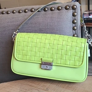 Michael Kors Bradshaw limettengrün wandelbare Handtasche Umhängetasche Schulter gewebt neu ohne Etikett - Bild 1 von 12