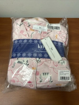 Conjunto de pijama polar rosa Karen Neuburger talla grande manga larga top y pantalones nuevo con etiquetas Foto 1 de 4