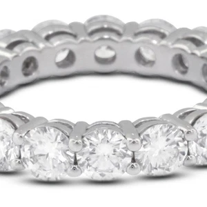 2.11ct Total D/VVS1/Excellent Round Diamonds Platinum Basket Wedding Band 4.4gr - Picture 1 of 2