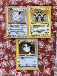 Clefairy Holo Card 6/130 Base Set 2, Magneton 9, Wigglytuff 19 - Picture 1 of 21