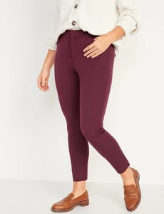 Pantaloni alla caviglia skinny Old Navy donna PLUS taglia 28 ~ vino vita alta pixie nuovi con etichette - Foto 1 di 5