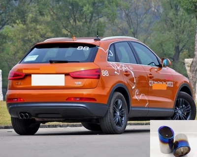 Blue SS Car Rear Exhaust Muffler Tailpipe Tip For 2012-2017 Audi Q3 2pcs - Imagem 1 de 4