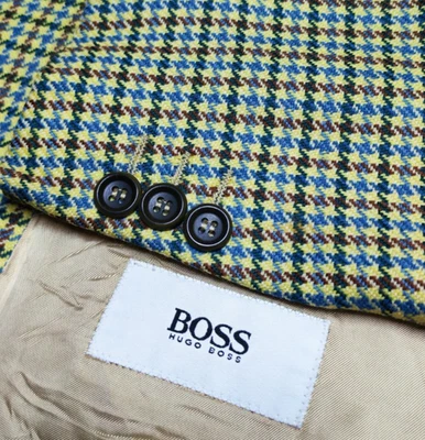 Chaqueta blazer clásica vintage Hugo Boss Tataglia lana y cachemir pata de gallo 42R Foto 1 de 4