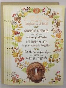 4 Hallmark Expressions Happy THANKSGIVING Karte Jeder 8” x 5,5” für eine Familie - Bild 1 von 2