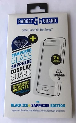 GADGET GUARD Black Ice Plus Sapphire  GLASS Screen Protector, Apple iPhone X/Xs - Image 1 of 3