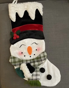 Christmas CraftsSupersoft Fleece Snowman Christmas Stocking - Picture 1 of 3