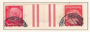 Germany - 1939 ZdMiNr. KZ 233, 12+Z+Z+8pf Hindenburg, tete-beche gutter strip - Picture 1 of 1