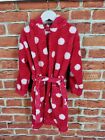 GIRLS JOHN LEWIS AGE 5-6 YEARS RED SPOT FLUFFY DRESSING GOWN ROBE LOUNGE 116CM