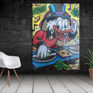 Alec Monopoly Hand oil painting on canvas,Uncle Scrooge Dj 24×36inch - Picture 1 of 7