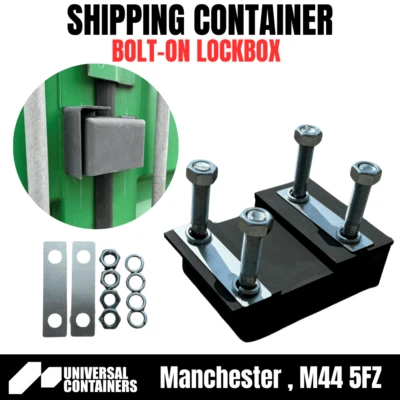 UNIVERSAL CONTAINER SERVICES LTD. Shipping Container Bolt On Lock Box Right Hand Opening Door, Protective Cowl