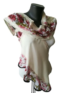 Nuno Felted White Evening Scarf with Silk and Lace, Elegant Wedding Shawl - Picture 1 of 12